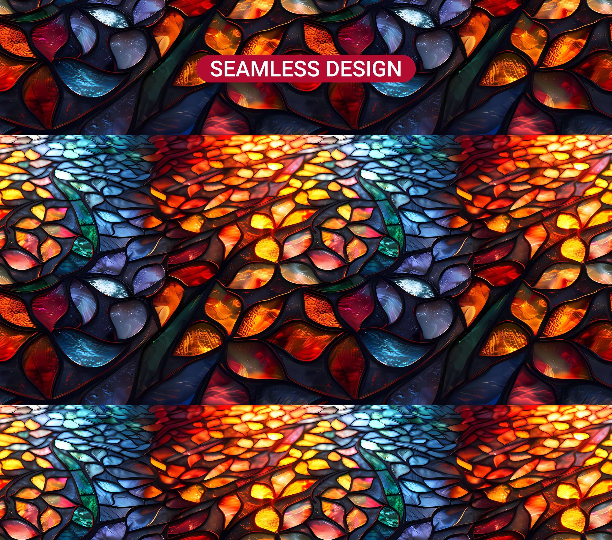 Stained Glass Summer 1 Tumbler Wrap - CraftNest - Digital Crafting and Art