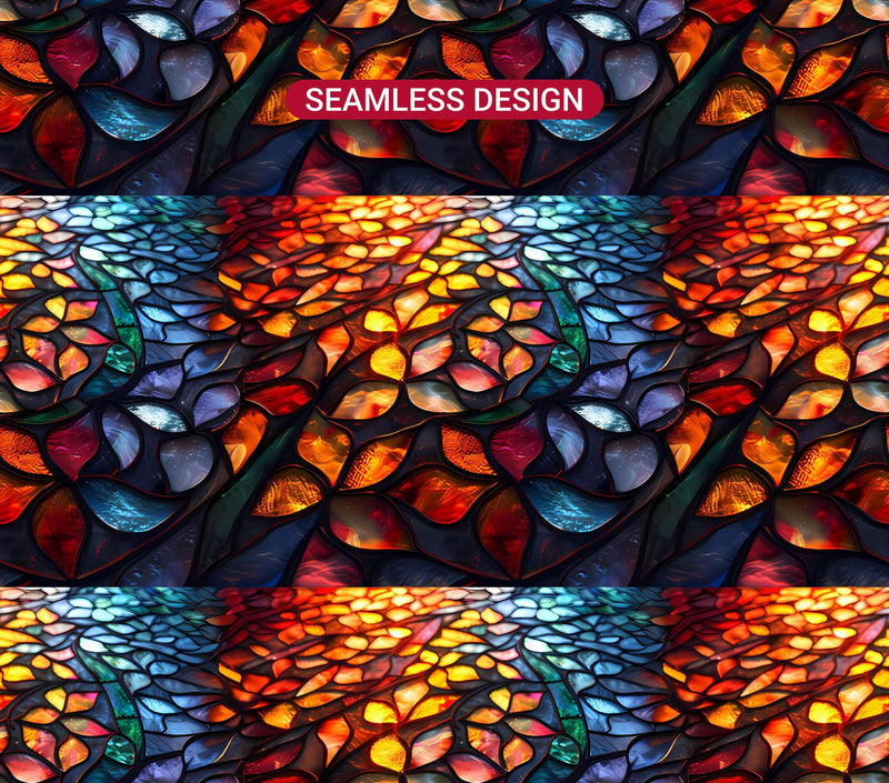 Stained Glass Summer 1 Tumbler Wrap - CraftNest - Digital Crafting and Art