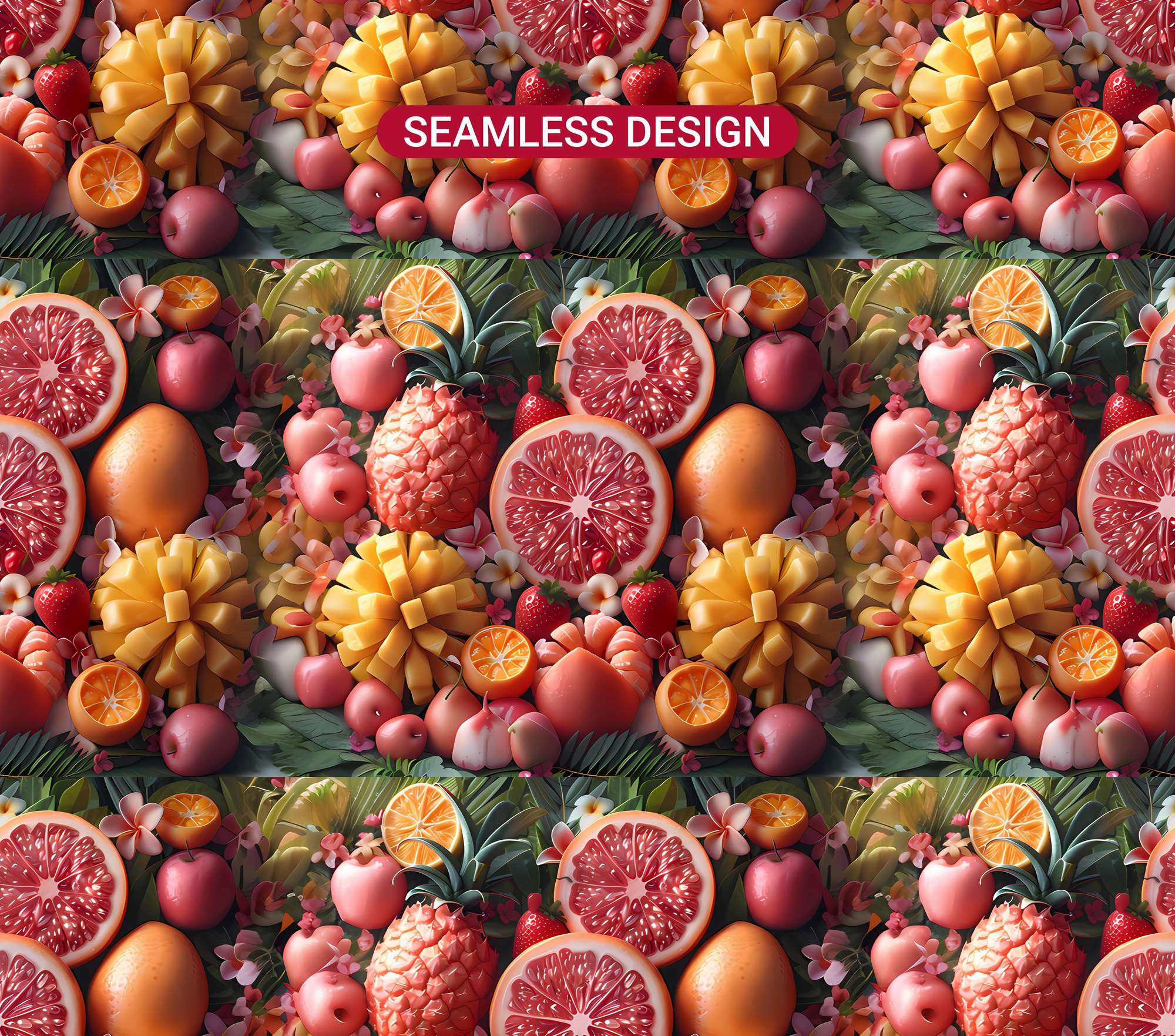 Tropical Fruit 3 Tumbler Wrap - CraftNest - Digital Crafting and Art