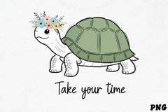 Cute Turtle Flowers Clipart Bundle - CraftNest - Digital Crafting and Art