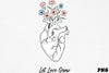 Anatomical Heart Flowers Clipart Bundle
