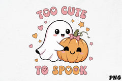 Too Cute To Spook Ghost & Pumpkin Clipart Bundle - CraftNest - Digital Crafting and Art