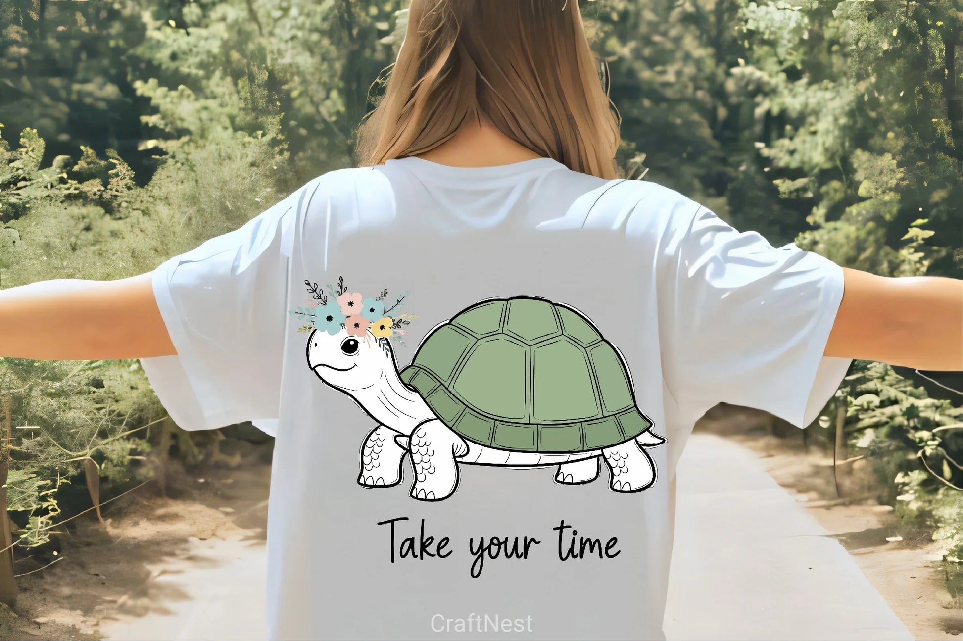 Cute Turtle Flowers Clipart Bundle - CraftNest - Digital Crafting and Art