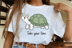 Cute Turtle Flowers Clipart Bundle - CraftNest - Digital Crafting and Art