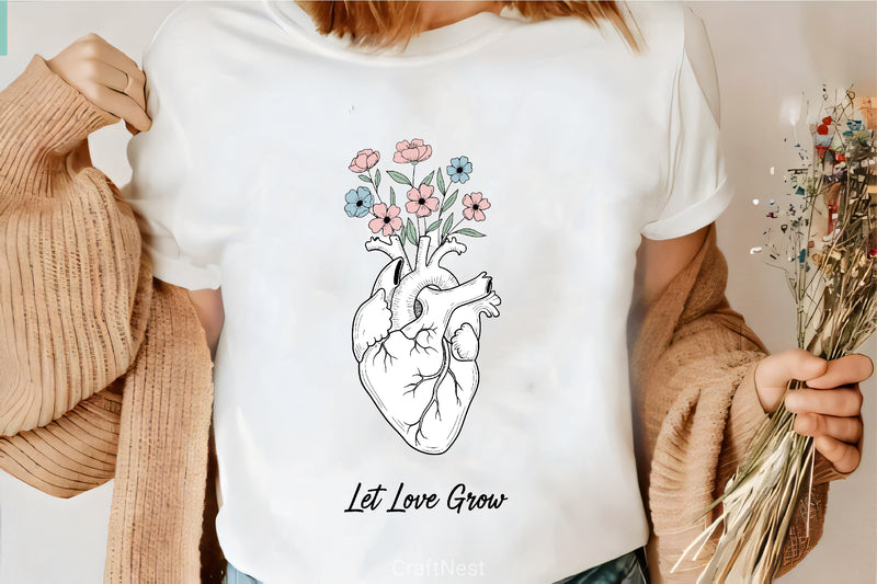 Anatomical Heart Flowers Clipart Bundle - CraftNest - Digital Crafting and Art