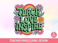 Teacher Boho Floral SVG Bundle - CraftNest - Digital Crafting and Art