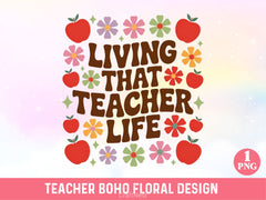 Teacher Boho Floral SVG Bundle - CraftNest - Digital Crafting and Art