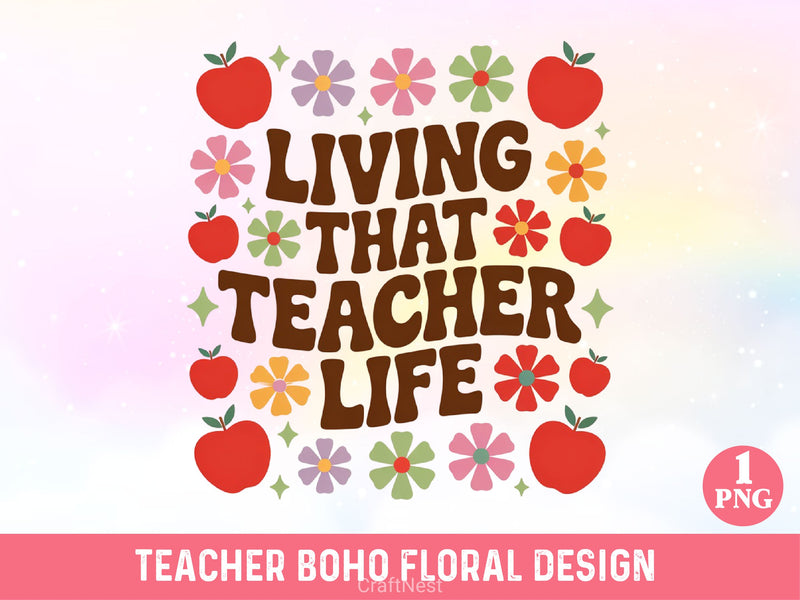Teacher Boho Floral SVG Bundle - CraftNest - Digital Crafting and Art