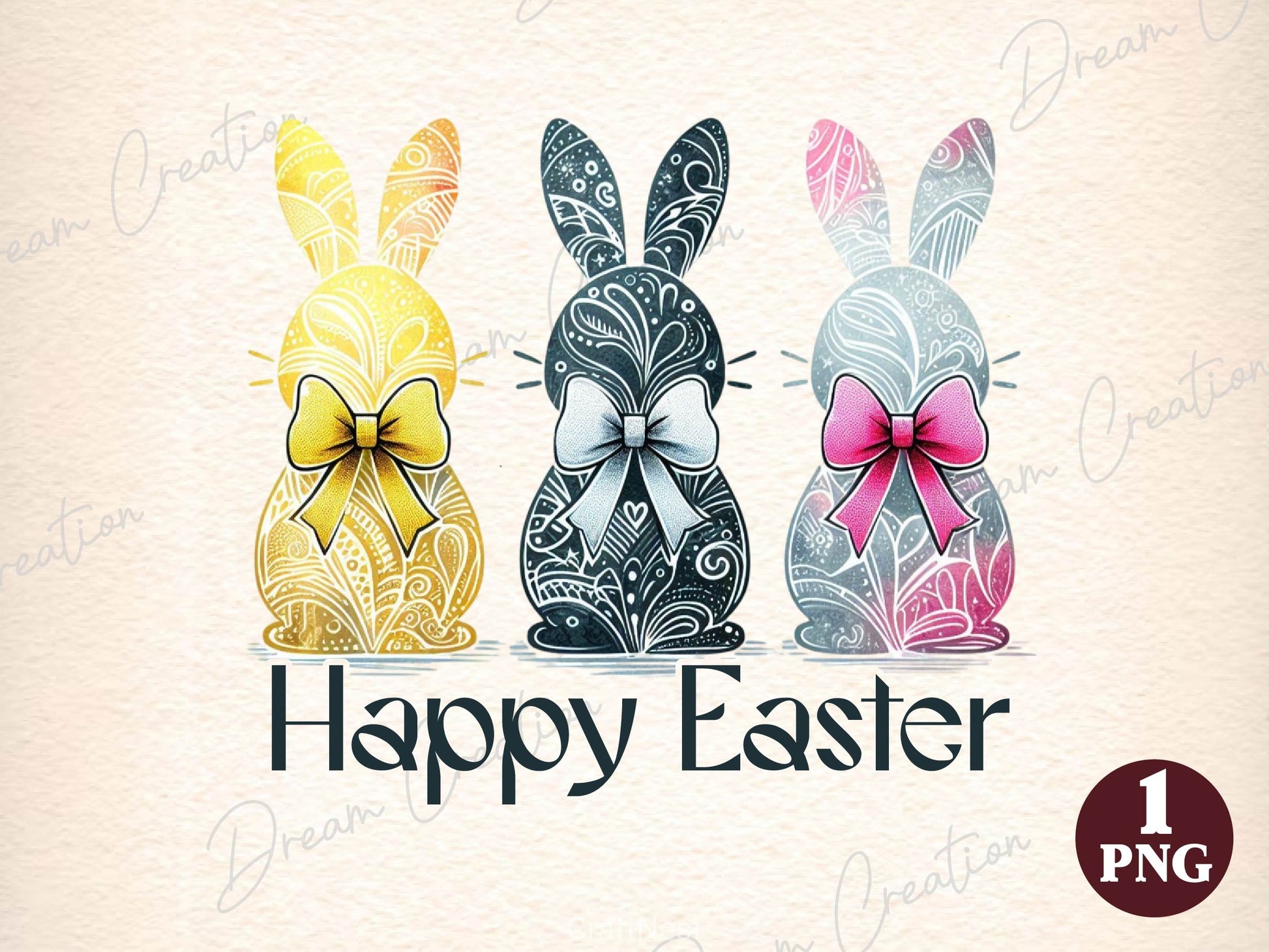 Happy Easter Coquette Easter Bunny Clipart Bundle - CraftNest - Digital Crafting and Art