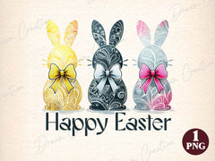 Happy Easter Coquette Easter Bunny Clipart Bundle - CraftNest - Digital Crafting and Art