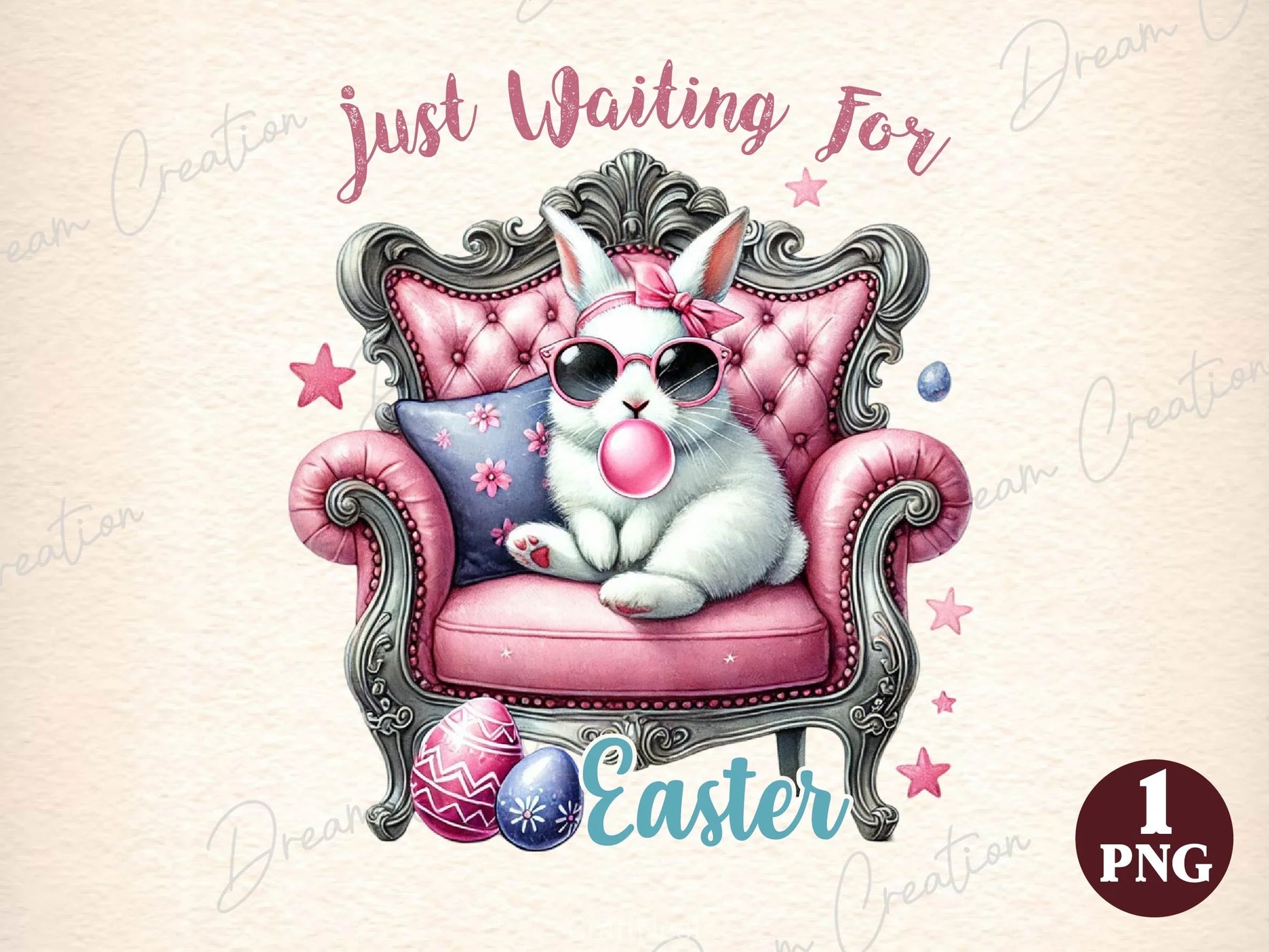 Just Waiting For Easter Easter Bunny Clipart Bundle - CraftNest - Digital Crafting and Art
