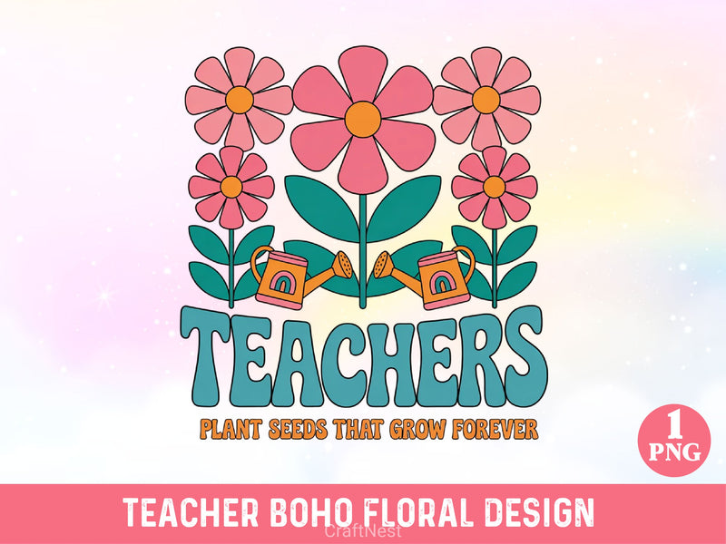 Teacher Boho Floral SVG Bundle - CraftNest - Digital Crafting and Art