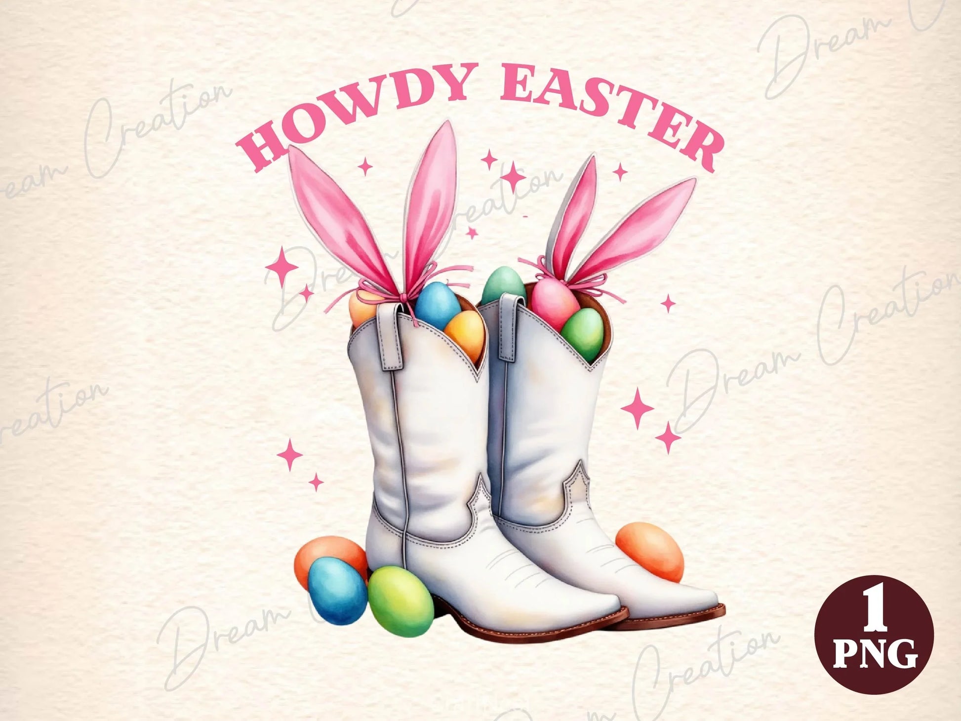 Howdy Easter Western Easter Bunny Clipart Bundle 1 - CraftNest - Digital Crafting and Art