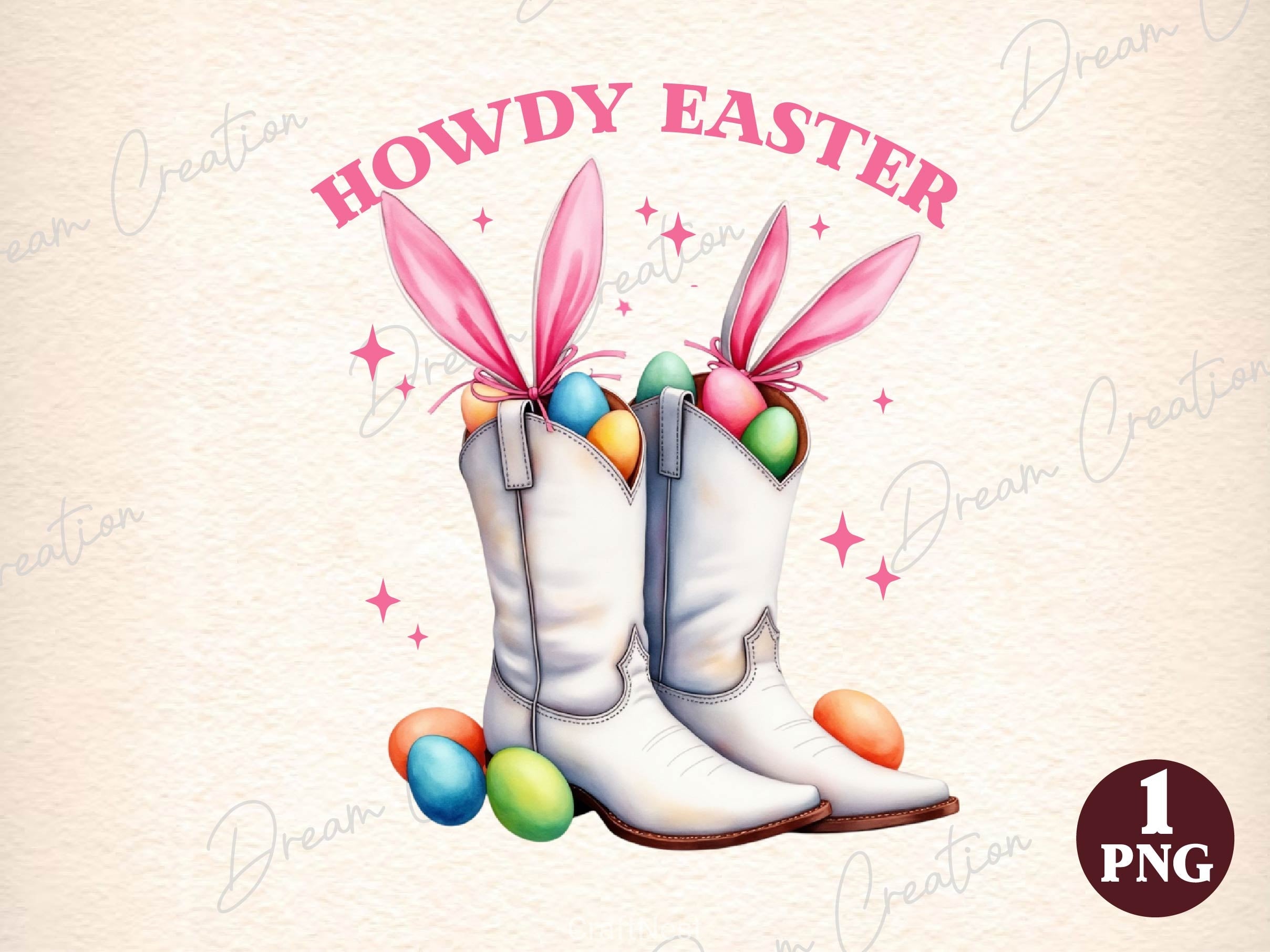 Howdy Easter Western Easter Bunny Clipart Bundle 1 - CraftNest - Digital Crafting and Art