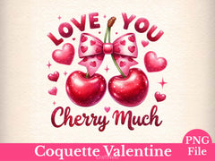 Love You Valentine Valentines Cherry Clipart Bundle - CraftNest - Digital Crafting and Art