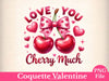 Love You Valentine Valentines Cherry Clipart Bundle