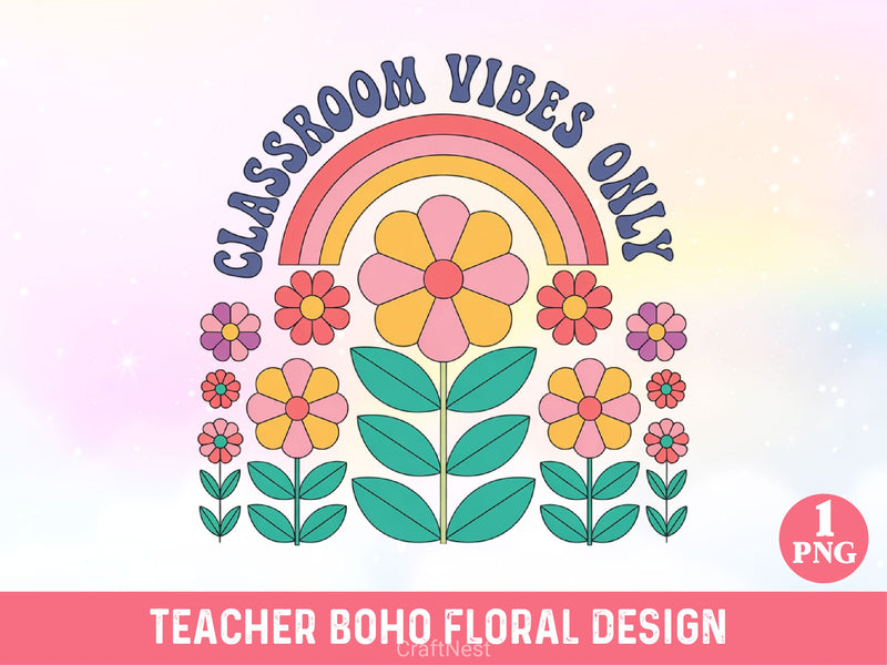 Teacher Boho Floral SVG Bundle - CraftNest - Digital Crafting and Art