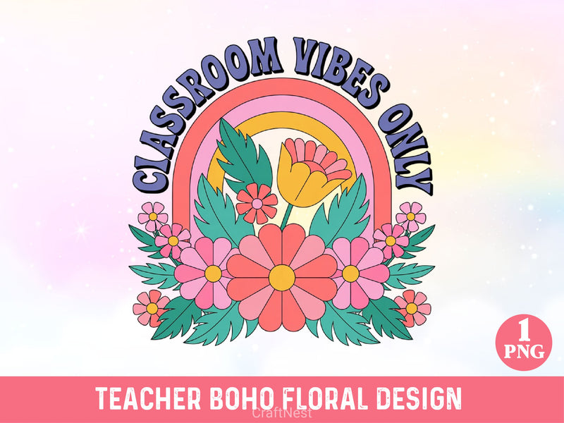 Teacher Boho Floral SVG Bundle - CraftNest - Digital Crafting and Art