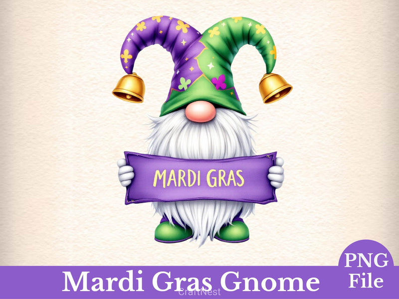 Mardi Gras Gnome Clipart Bundle 4 - CraftNest - Digital Crafting and Art