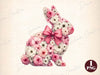 Floral Easter Bunny Clipart Bundle