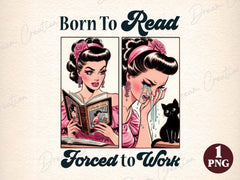 Born To Read Forced To Work Clipart Bundle 2 - CraftNest - Digital Crafting and Art