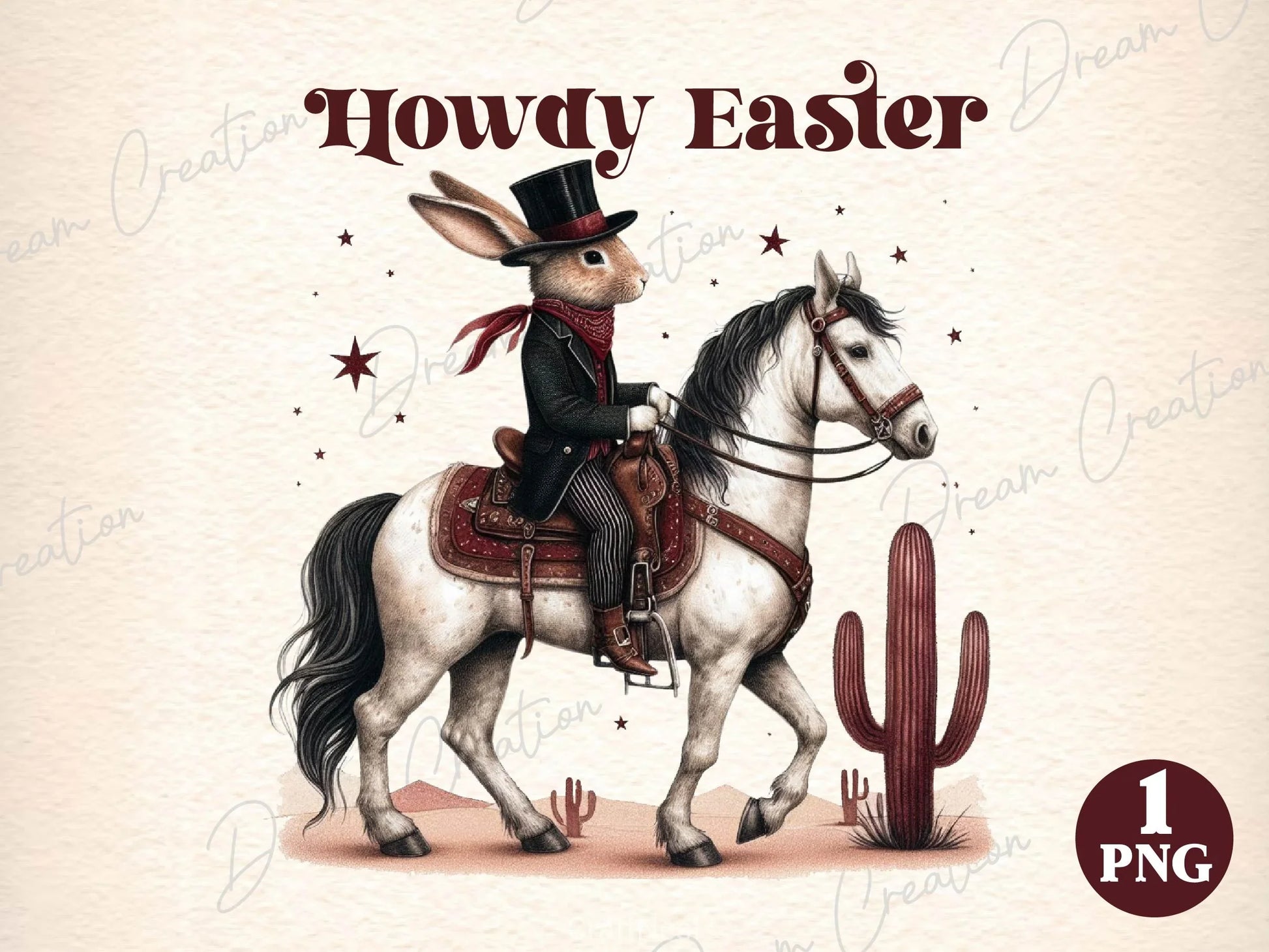 Howdy Easter Western Easter Bunny Clipart Bundle 2 - CraftNest - Digital Crafting and Art