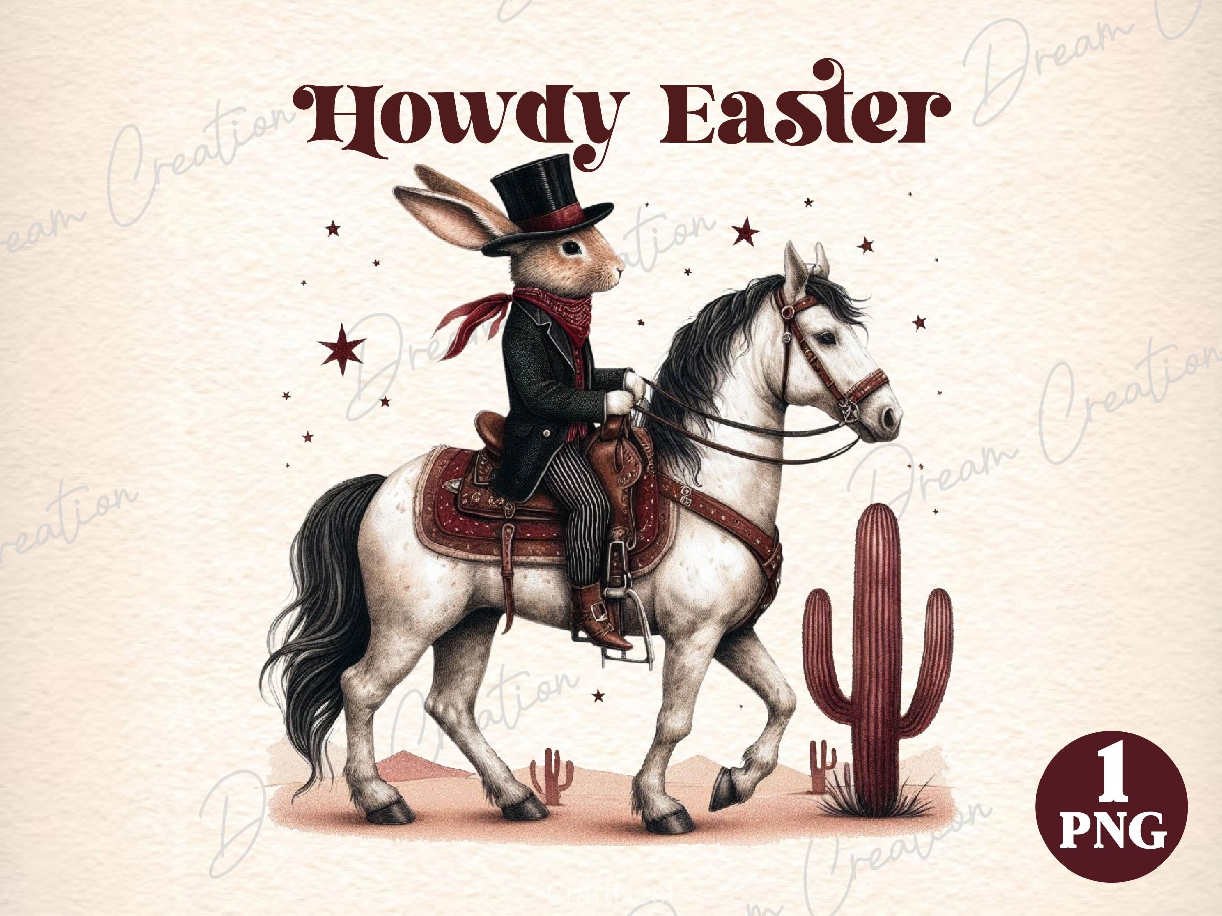 Howdy Easter Western Easter Bunny Clipart Bundle 2 - CraftNest - Digital Crafting and Art