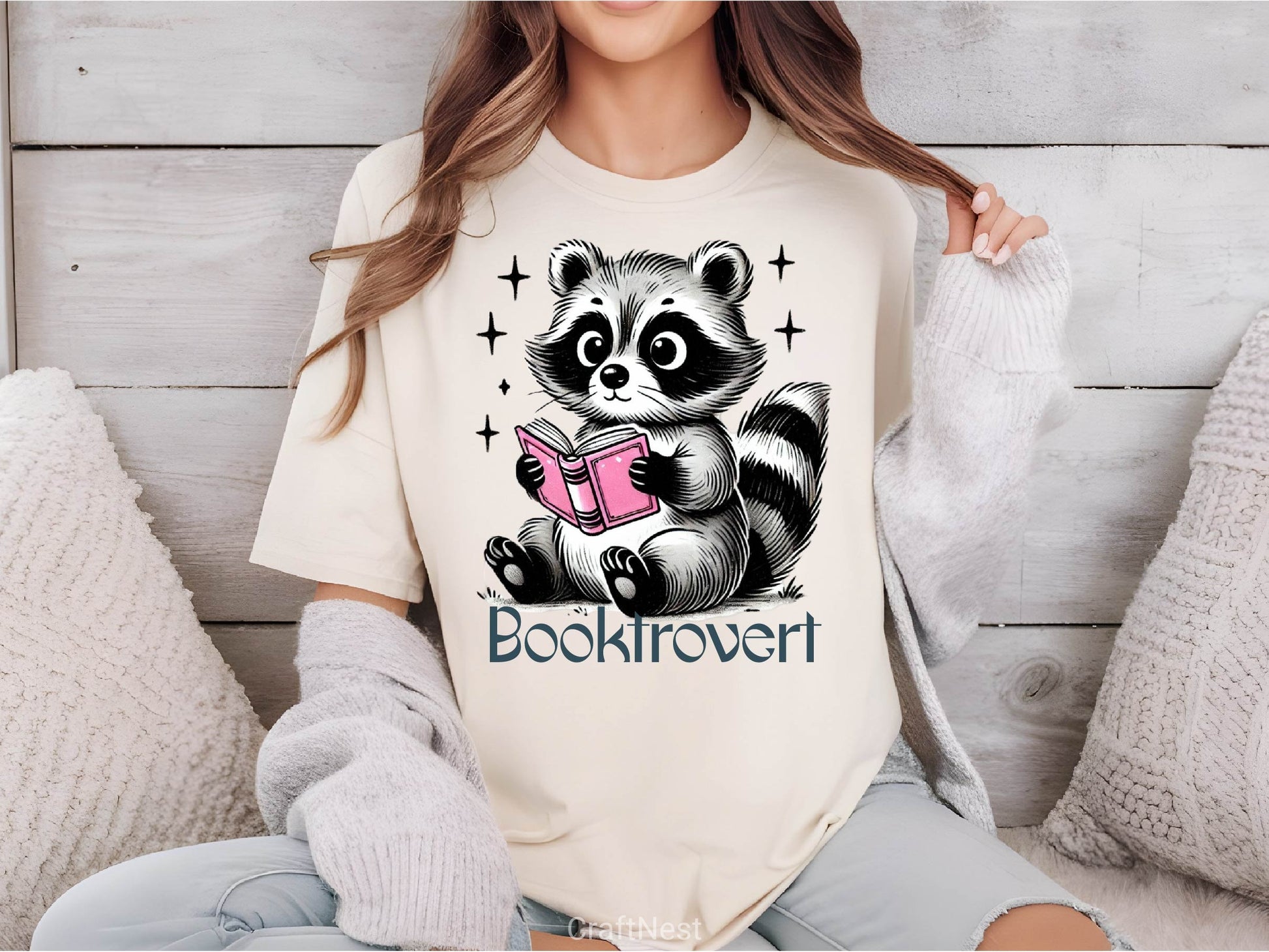 Booktrovert Reading Raccoon Clipart Bundle 2 - CraftNest - Digital Crafting and Art