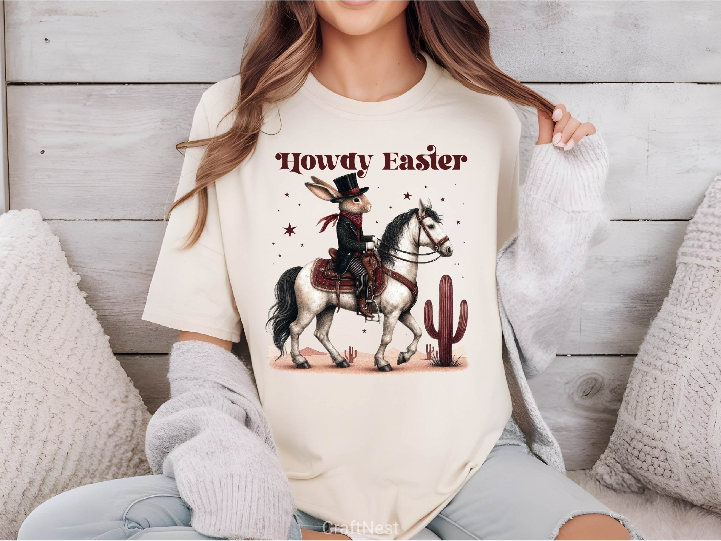 Howdy Easter Western Easter Bunny Clipart Bundle 2 - CraftNest - Digital Crafting and Art