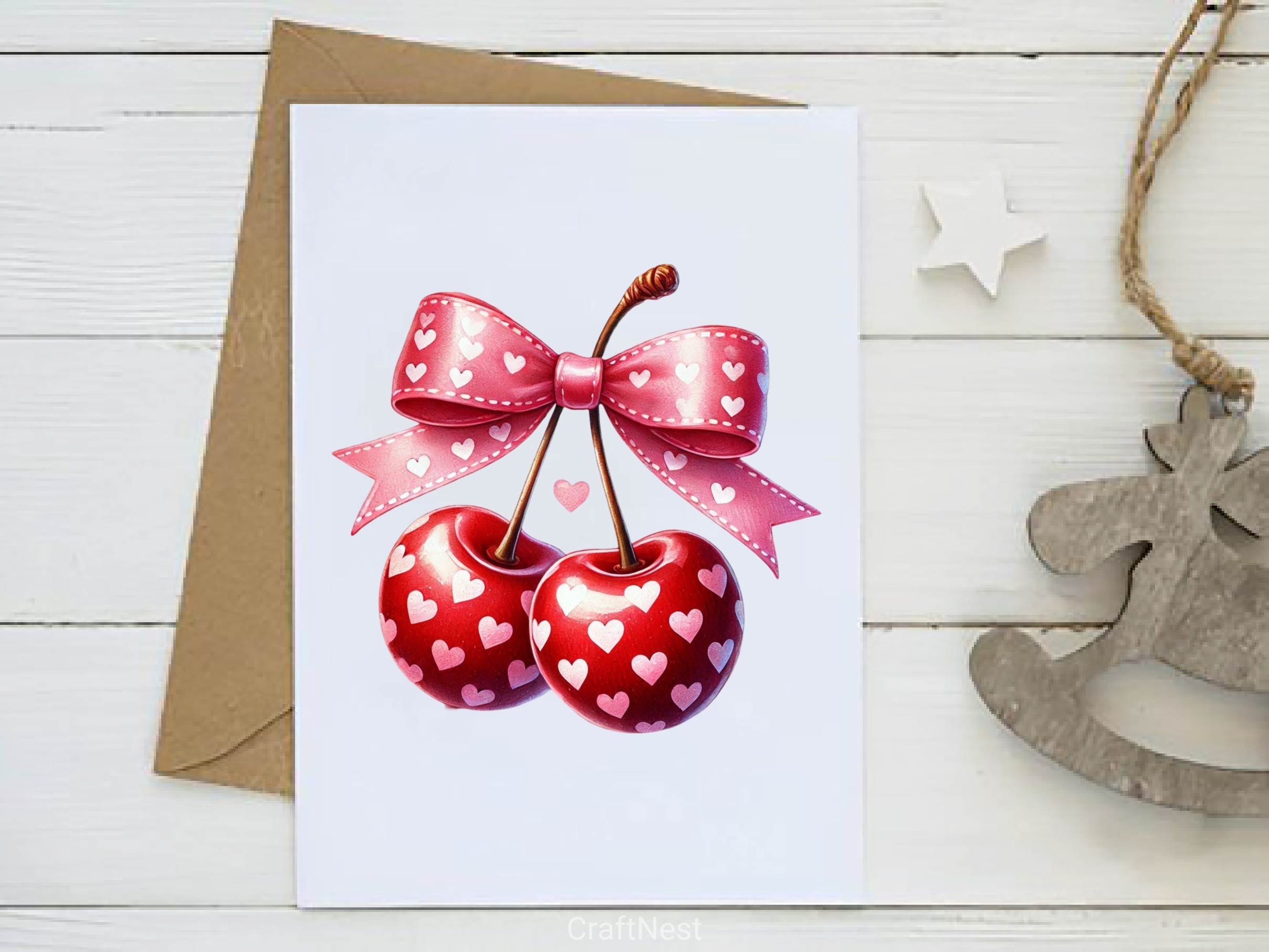 Cherry Love Pink Coquette Valentine Clipart Bundle - CraftNest - Digital Crafting and Art