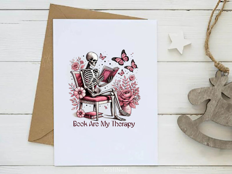 Books Are My Therapy Funny Book Lover Clipart Bundle 3 - CraftNest - Digital Crafting and Art