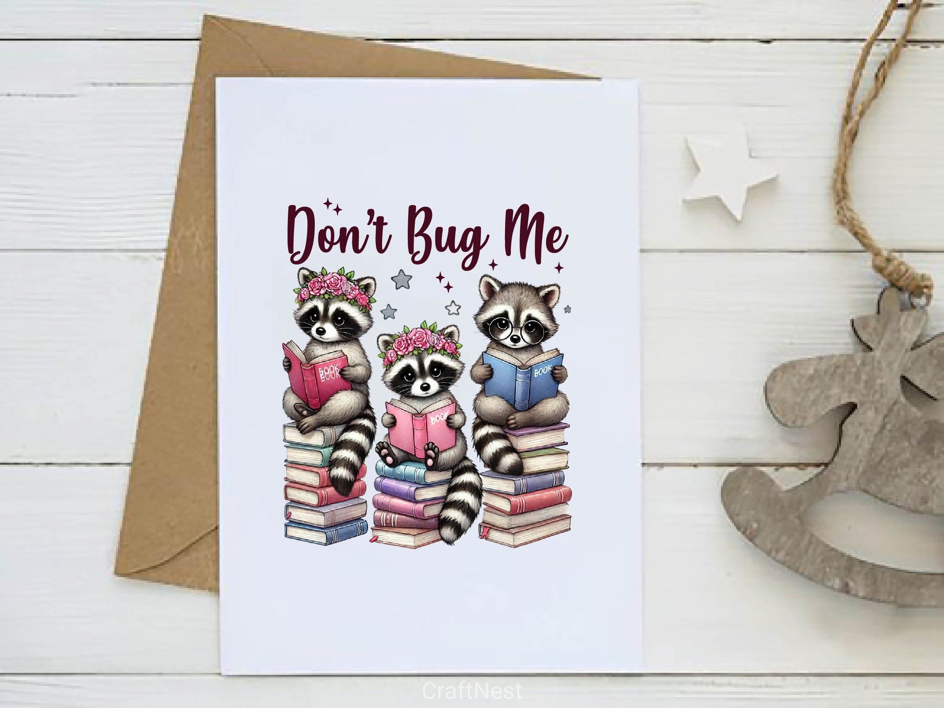 Dont Bug Me Funny Raccoon Bookish Clipart Bundle - CraftNest - Digital Crafting and Art