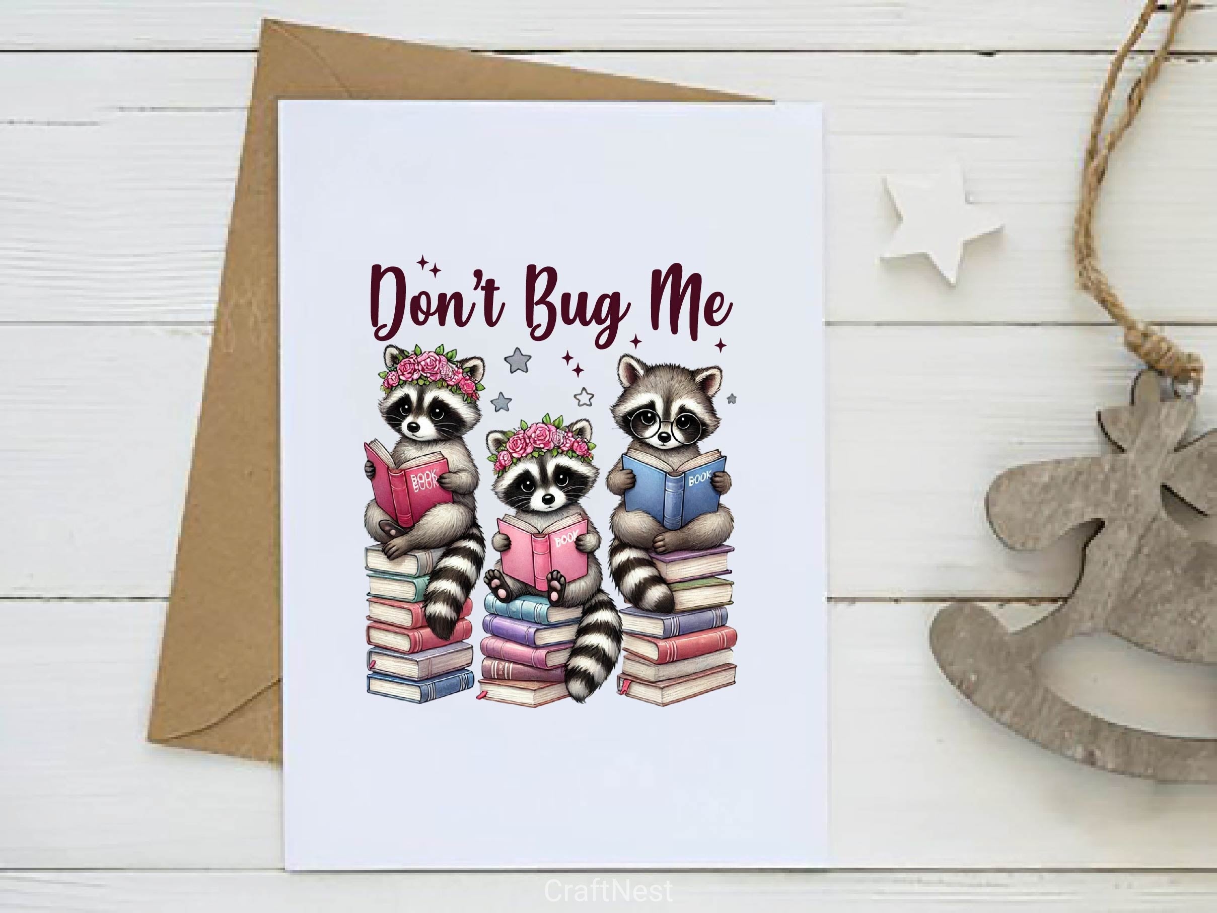 Dont Bug Me Funny Raccoon Bookish Clipart Bundle - CraftNest - Digital Crafting and Art