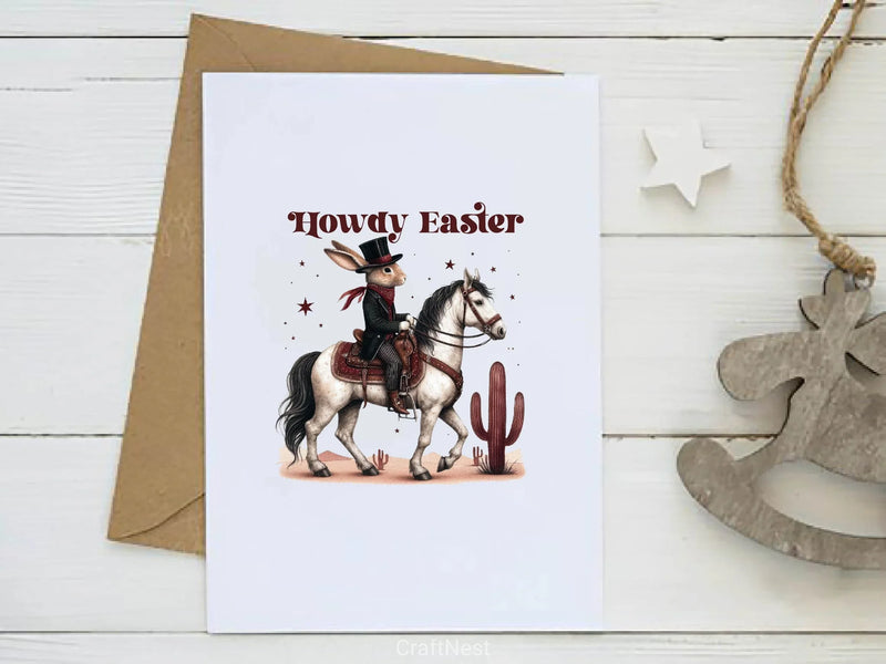 Howdy Easter Western Easter Bunny Clipart Bundle 2 - CraftNest - Digital Crafting and Art