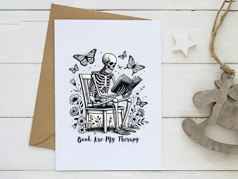 Books Are My Therapy Funny Book Lover Clipart Bundle - CraftNest - Digital Crafting and Art