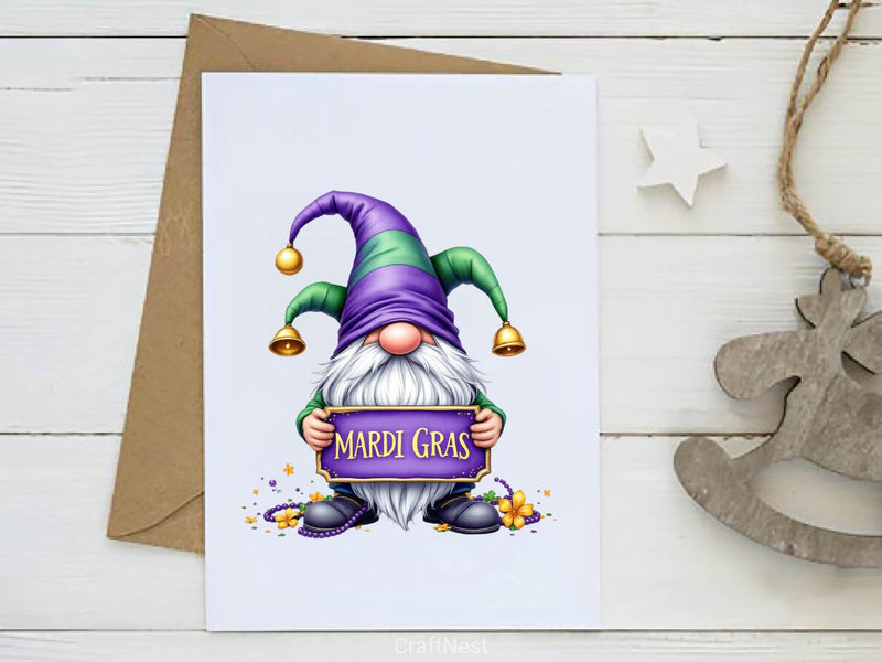 Mardi Gras Gnome Clipart Bundle 5 - CraftNest - Digital Crafting and Art