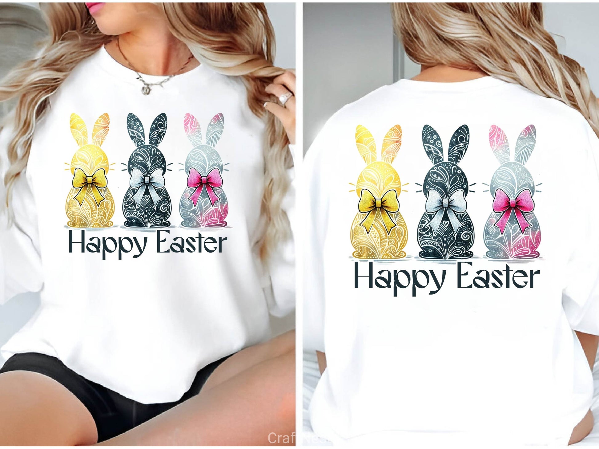 Happy Easter Coquette Easter Bunny Clipart Bundle - CraftNest - Digital Crafting and Art