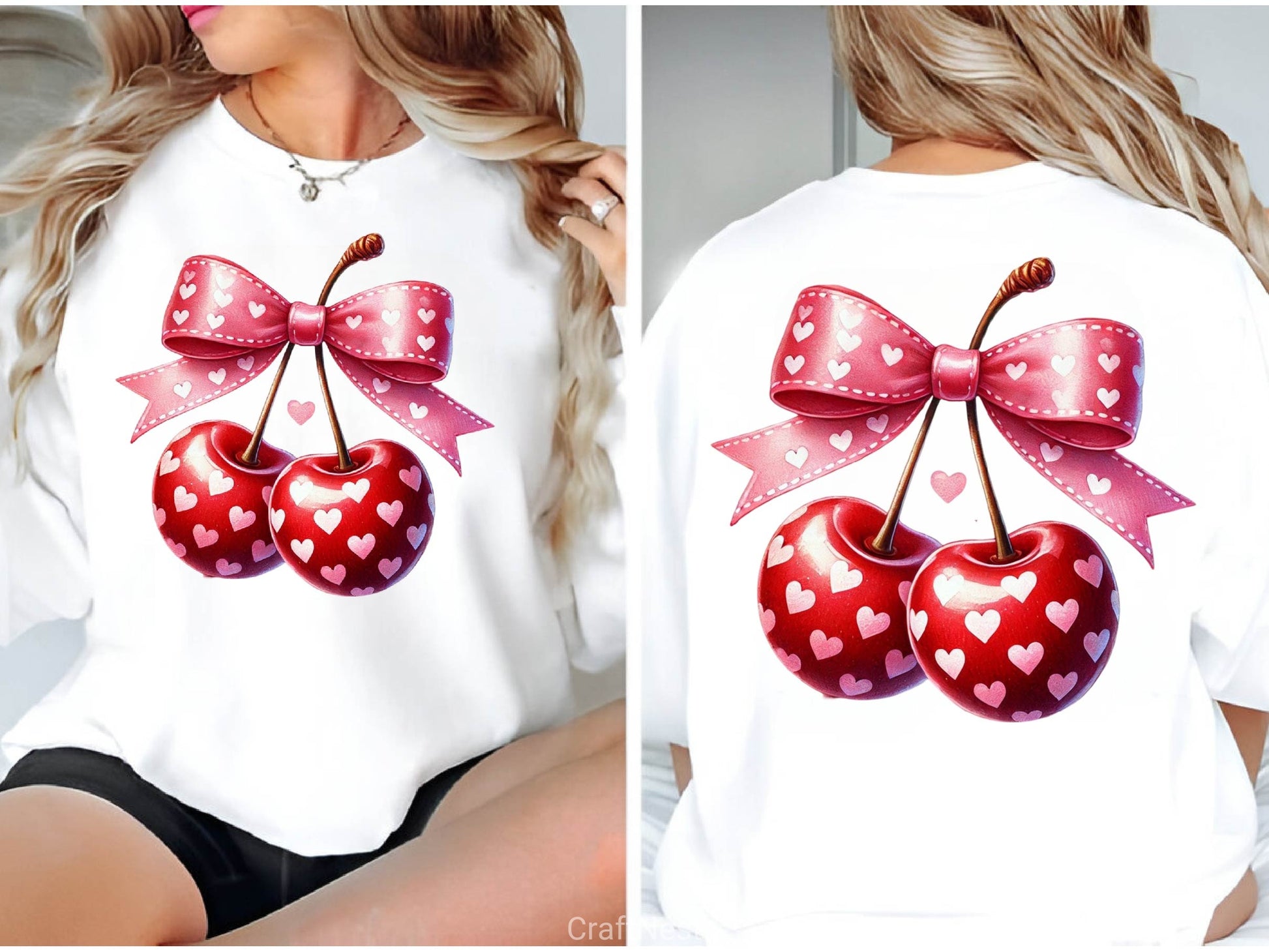 Cherry Love Pink Coquette Valentine Clipart Bundle - CraftNest - Digital Crafting and Art