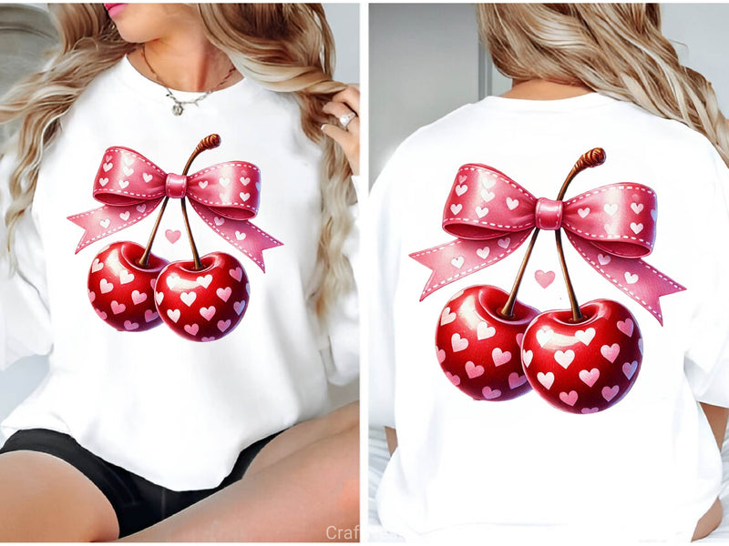 Cherry Love Pink Coquette Valentine Clipart Bundle - CraftNest - Digital Crafting and Art