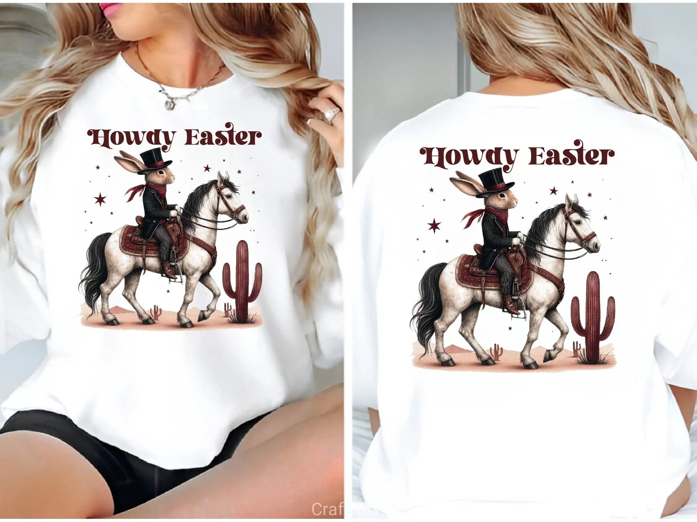 Howdy Easter Western Easter Bunny Clipart Bundle 2 - CraftNest - Digital Crafting and Art