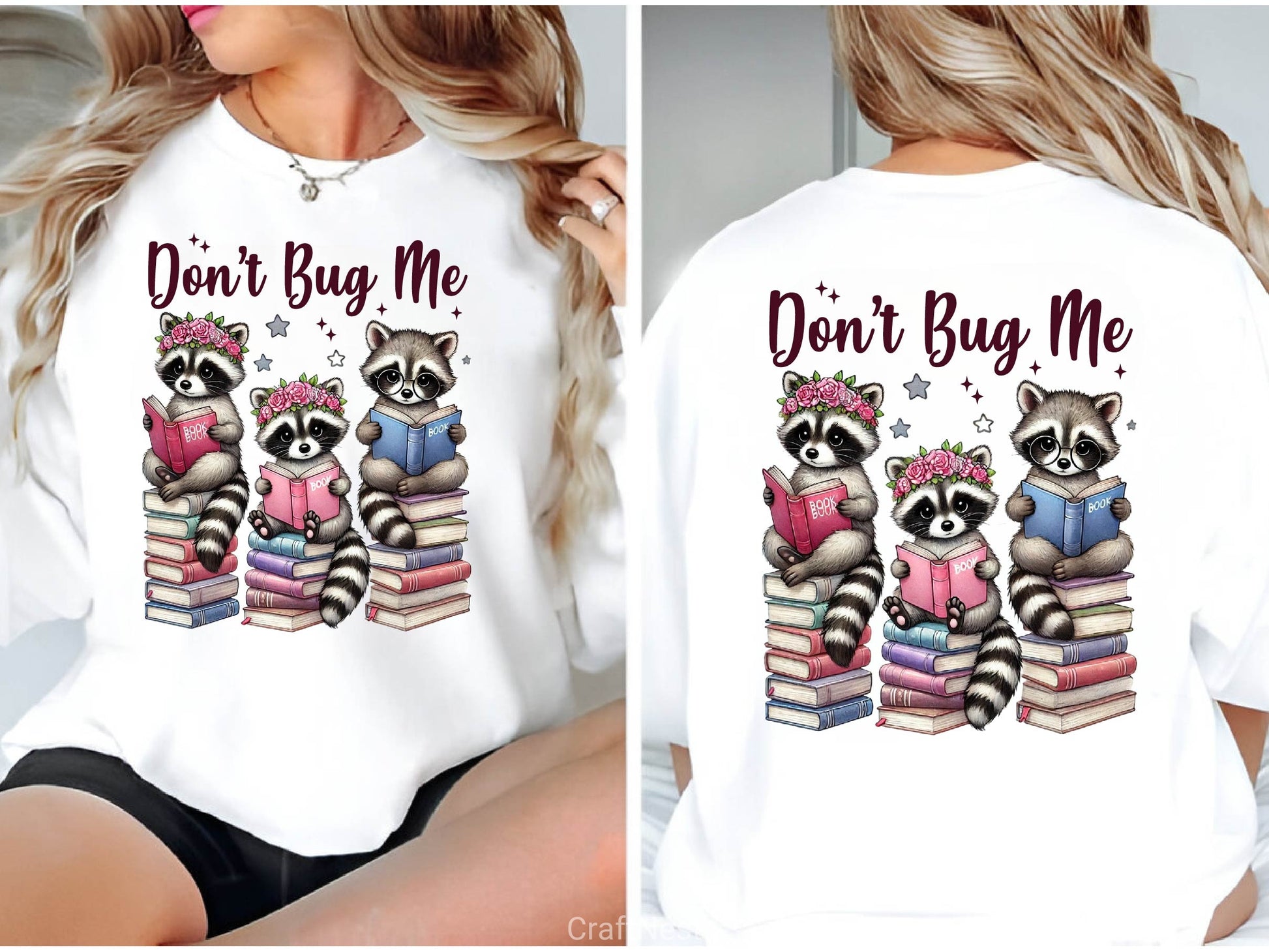 Dont Bug Me Funny Raccoon Bookish Clipart Bundle - CraftNest - Digital Crafting and Art