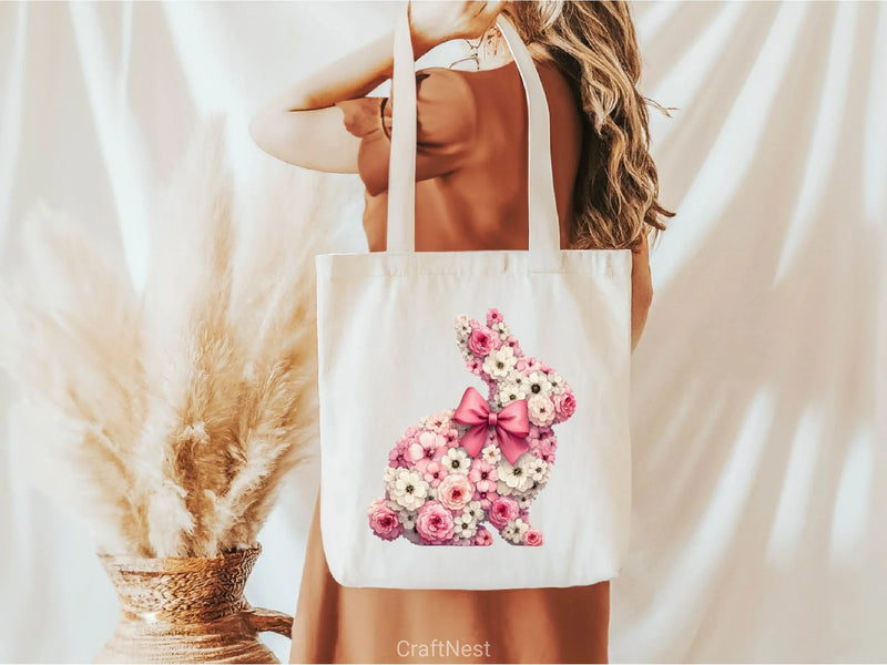 Floral Easter Bunny Clipart Bundle 2 - CraftNest - Digital Crafting and Art