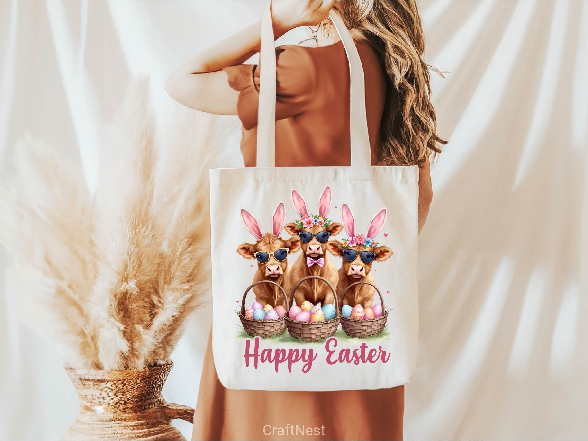 Cute Cow Easter Retro Easter Clipart Bundle - CraftNest - Digital Crafting and Art