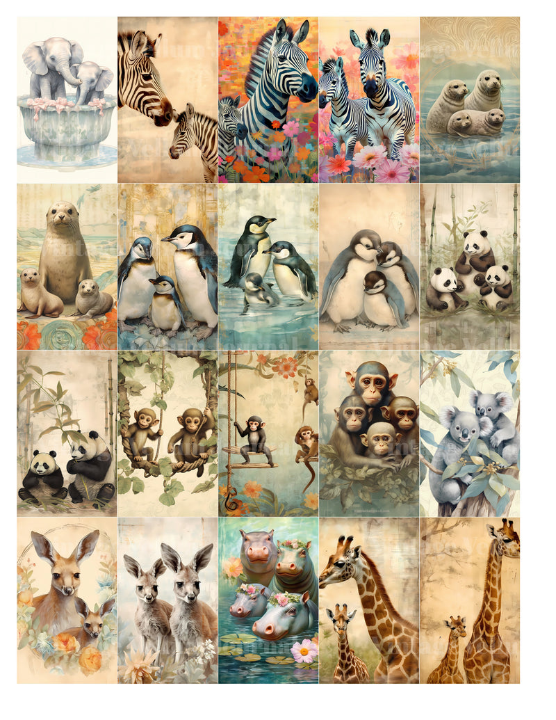 Baby Animals Zoo Junk Journal Pages - CraftNest