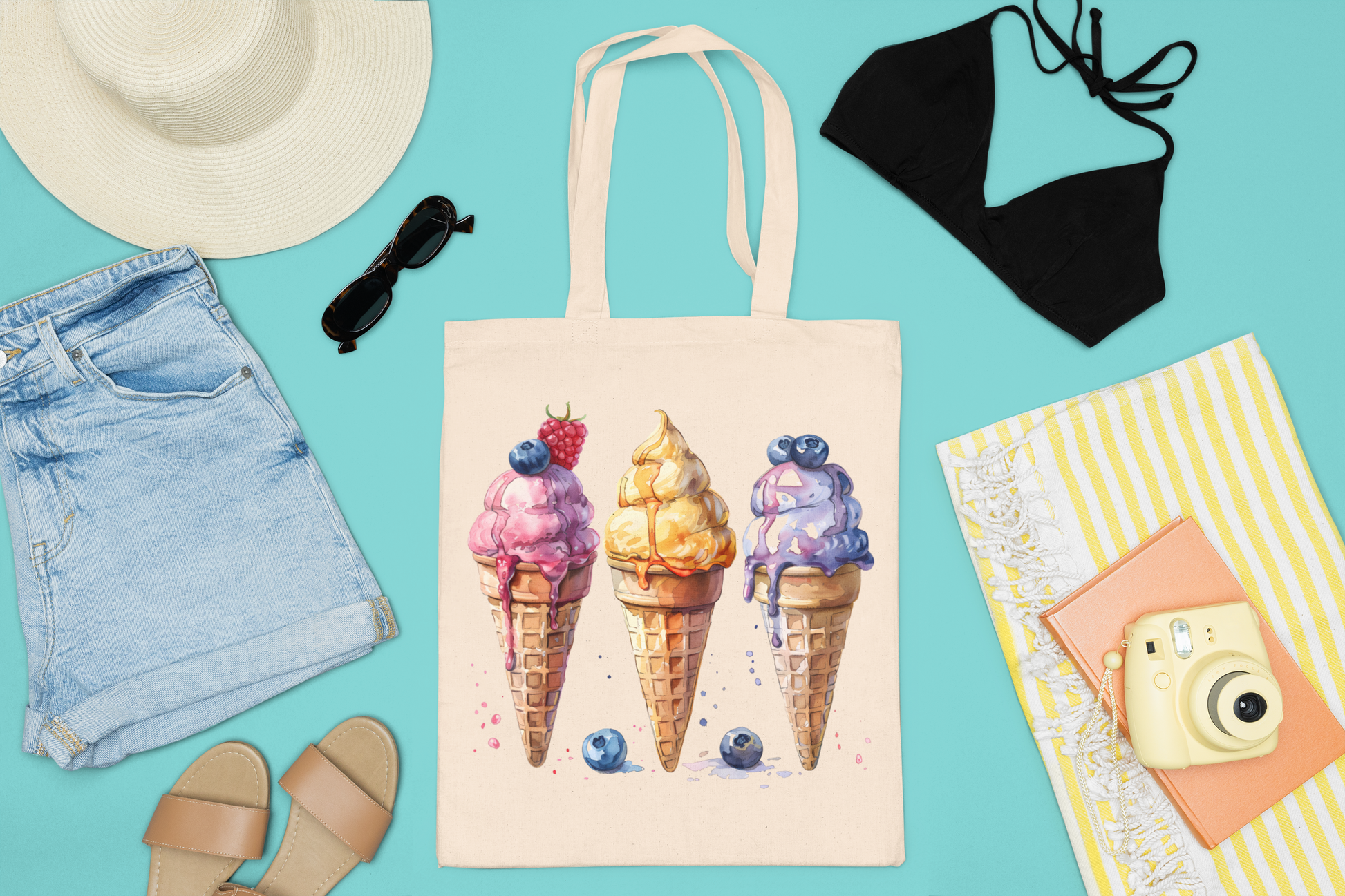 Ice Cream Summer Clipart - CraftNest - Digital Crafting and Art