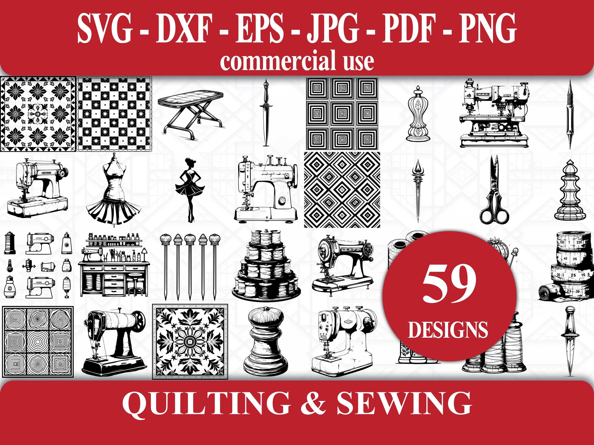 Quilting And Sewing SVG Bundle - CraftNest - Digital Crafting and Art