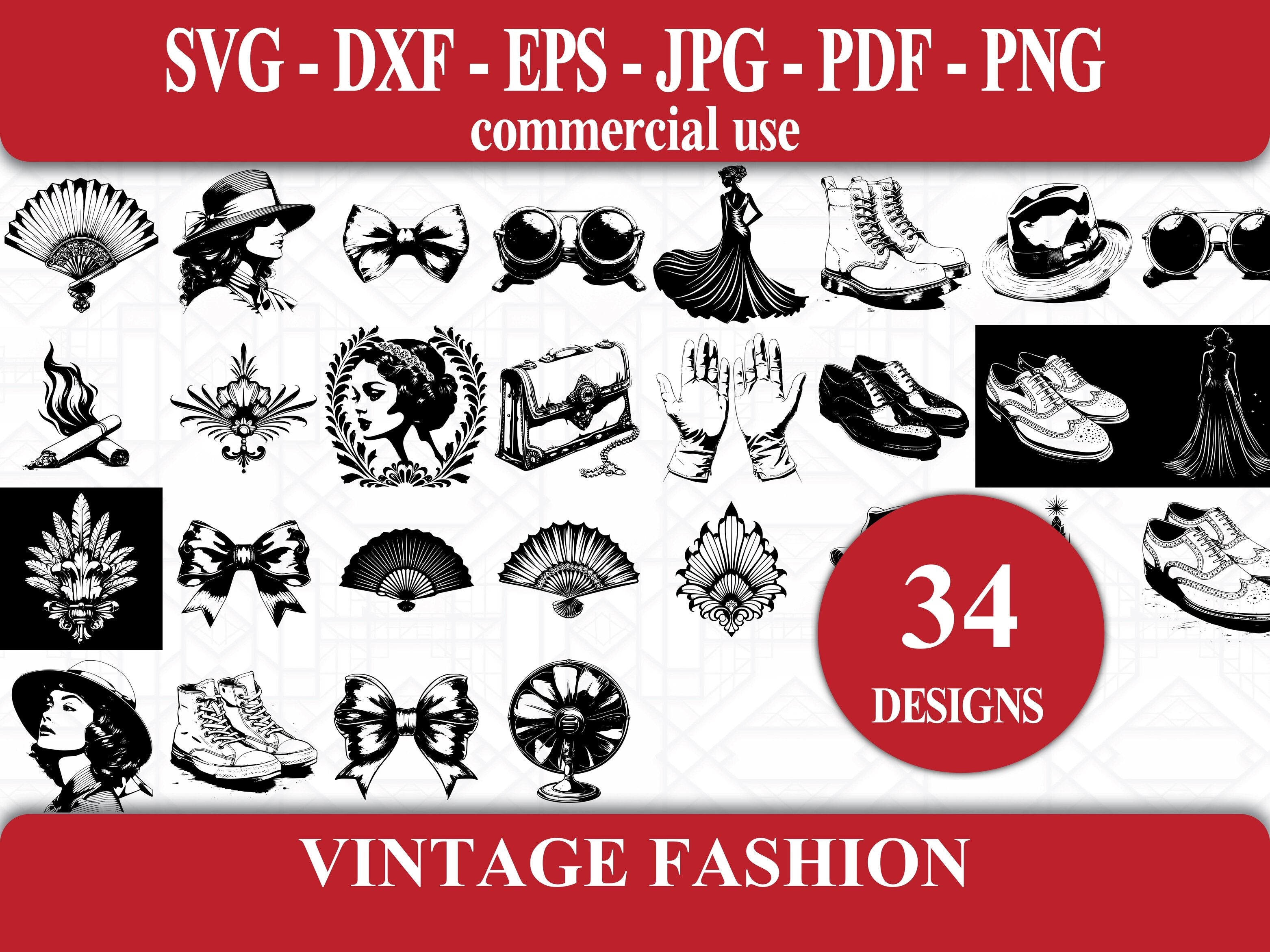 Vintage Fashion SVG Bundle