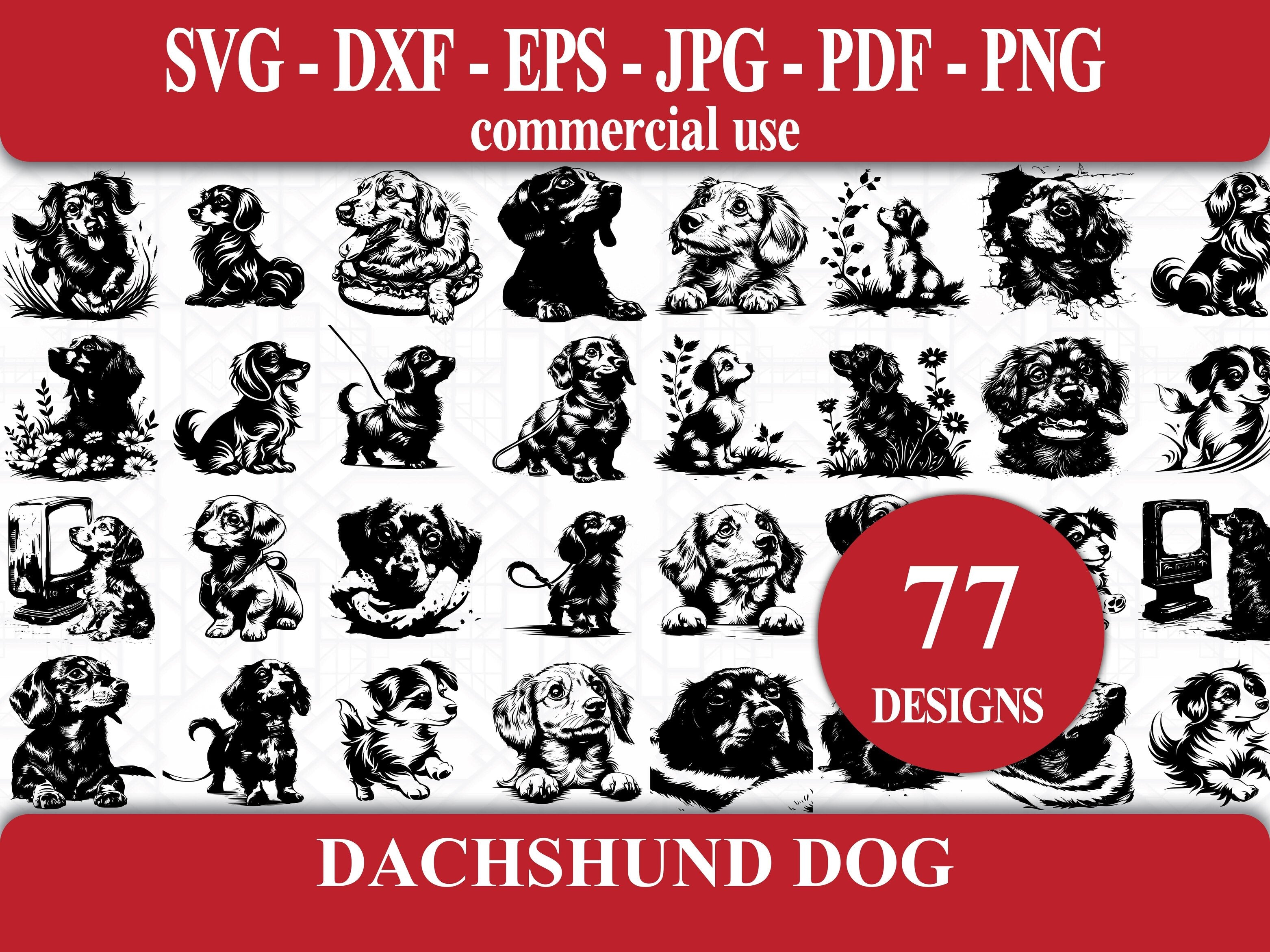 Dachshund Dog SVG Bundle - CraftNest - Digital Crafting and Art