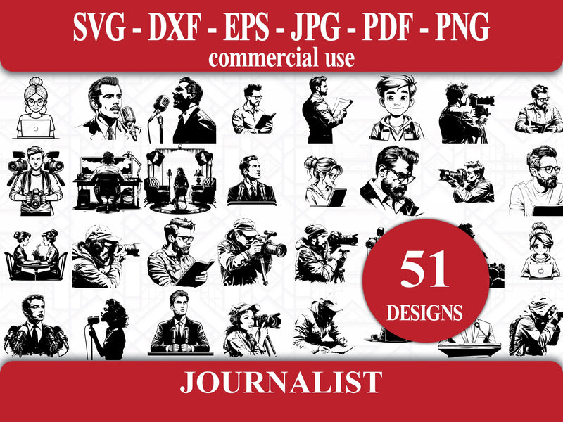 Journalist SVG Bundle - CraftNest - Digital Crafting and Art