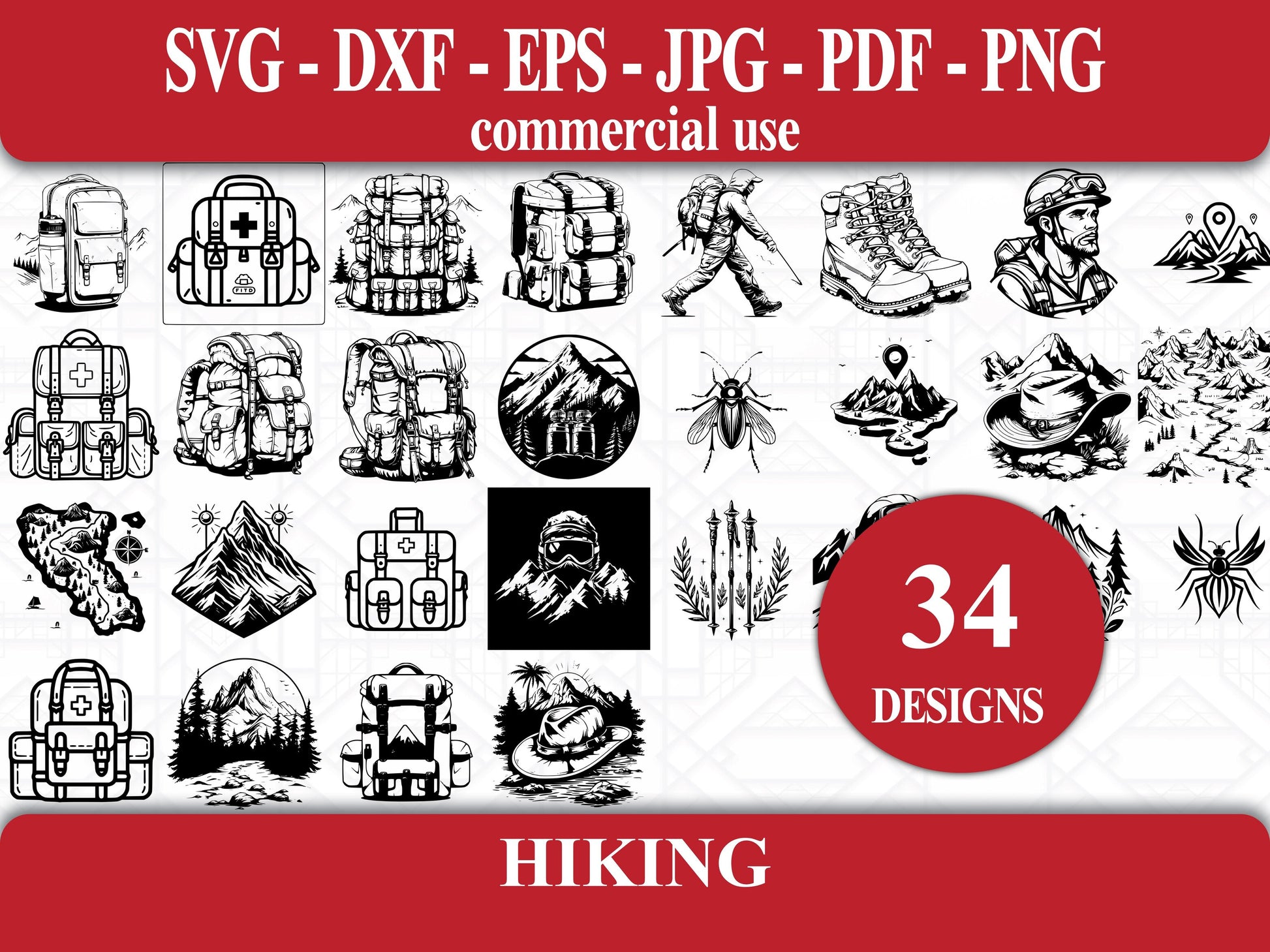 Hiking SVG Bundle - CraftNest - Digital Crafting and Art